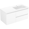 Mexen Orio armoire de salle de bain 100 cm avec lavabo Otis à droite, 2S, 1D, blanc mat - 91A13-10047-3-BBFFF01-W18P01