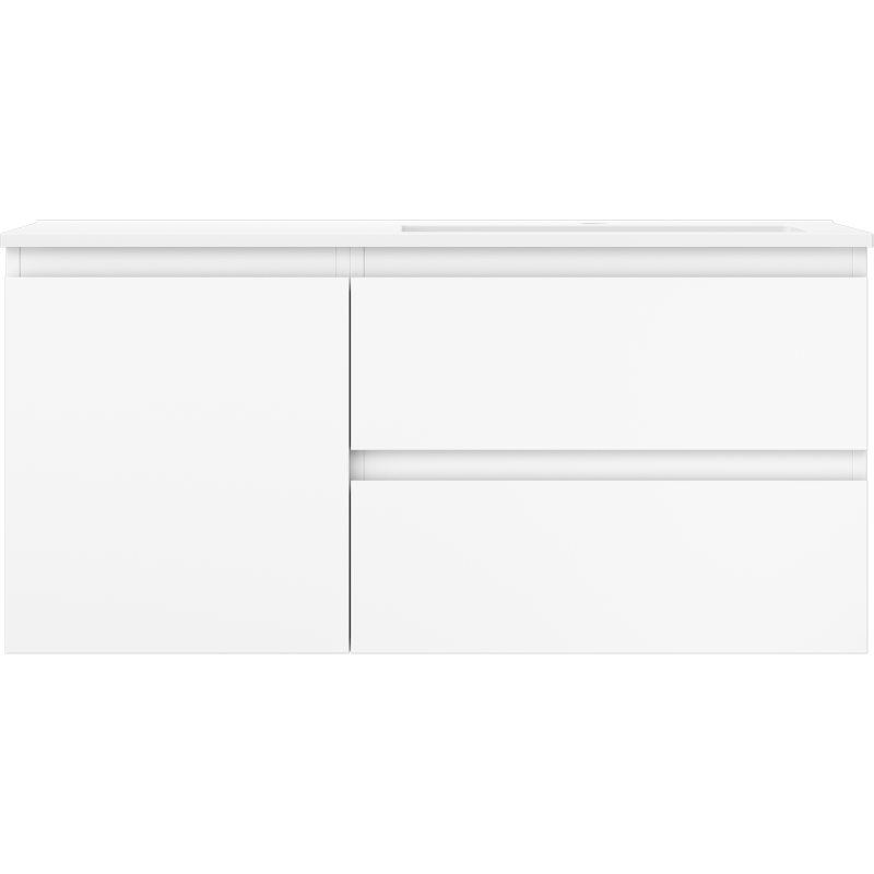 Mexen Orio armoire de salle de bain 100 cm avec lavabo Otis à droite, 2S, 1D, blanc mat - 91A13-10047-3-BBFFF01-W18P01