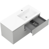 Mexen Orio armoire de salle de bain 100 cm avec lavabo Otis droit, 2S, 1D, gris mat/blanc mat - 91A13-10047-3-BBFFF62-W18P01