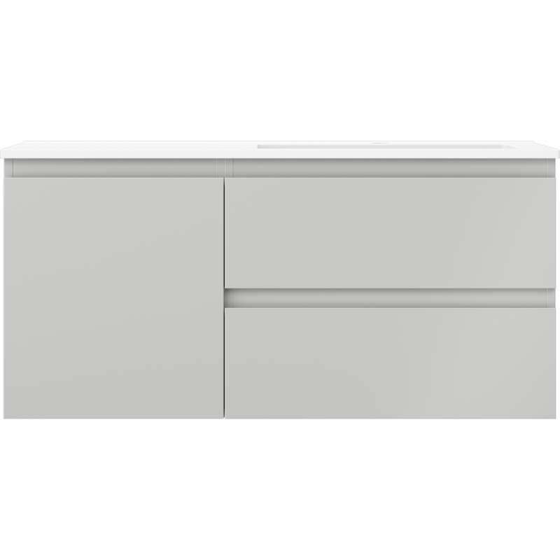 Mexen Orio armoire de salle de bain 100 cm avec lavabo Otis droit, 2S, 1D, gris mat/blanc mat - 91A13-10047-3-BBFFF62-W18P01
