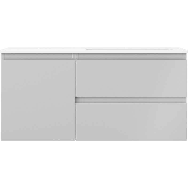 Mexen Orio armoire de salle de bain 100 cm avec lavabo Otis droit, 2T, 1P, gris mat/blanc mat - 91A13-10047-3-BBFFF62-W18P01