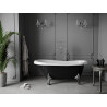 Mexen Retro baignoire autoportante 150 x 73 cm, blanche/noire, pieds chromés - 53251507375-00