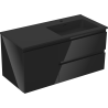 Mexen Orio meuble de salle de bain 100 cm avec lavabo Otis droit, 2S, 1D, noir brillant/noir mat - 91A13-10047-3-BBFFF70-W18P71