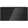 Mexen Orio meuble de salle de bain 100 cm avec lavabo Otis à droite, 2S, 1D, noir brillant/noir mat