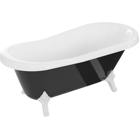 Mexen Retro baignoire autonome 150 x 73 cm, Blanc/Noir, pieds Blanc - 53251507375-20