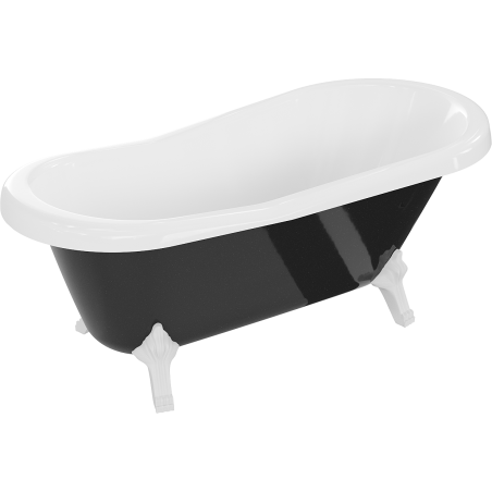 Mexen Retro baignoire autoportante 150 x 73 cm, blanche/noire, pieds blancs - 53251507375-20