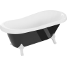 Mexen Retro baignoire autoportante 150 x 73 cm, blanche/noire, pieds blancs - 53251507375-20