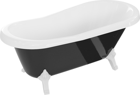 Mexen Retro baignoire autonome 150 x 73 cm, Blanc/Noir, pieds Blanc - 53251507375-20