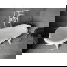 Mexen Retro baignoire autonome 150 x 73 cm, Blanc/Noir, pieds Blanc - 53251507375-20