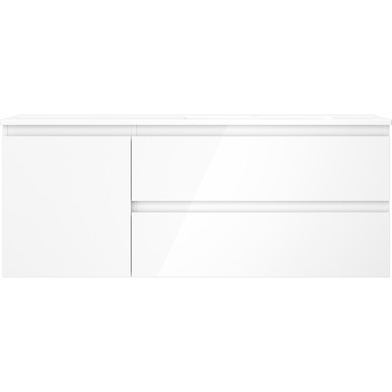 Mexen Orio armoire de salle de bain 120 cm avec lavabo Otis à droite, 2S, 1D, blanc brillant - 91A13-12047-3-BBFFF00-W18P00