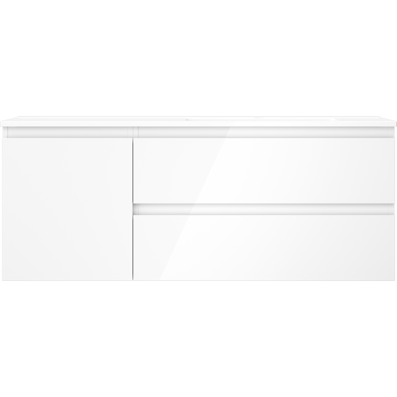 Mexen Orio meuble de salle de bains 120 cm avec lavabo Otis droit, 2S, 1D, blanc brillant - 91A13-12047-3-BBFFF00-W18P00