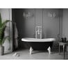 Mexen Retro baignoire autoportante 150 x 73 cm, blanche/noire, pieds blancs - 53251507375-20