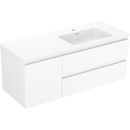 Mexen Orio armoire de salle de bains 120 cm avec lavabo Otis droit, 2S, 1D, blanc mat - 91A13-12047-3-BBFFF01-W18P01
