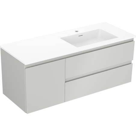 Mexen Orio armoire de salle de bain 120 cm avec lavabo Otis droit, 2S, 1D, gris mat/blanc mat - 91A13-12047-3-BBFFF62-W18P01