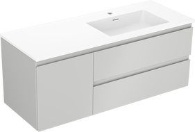 Mexen Orio armoire de salle de bain 120 cm avec lavabo Otis droit, 2S, 1D, gris mat/blanc mat - 91A13-12047-3-BBFFF62-W18P01