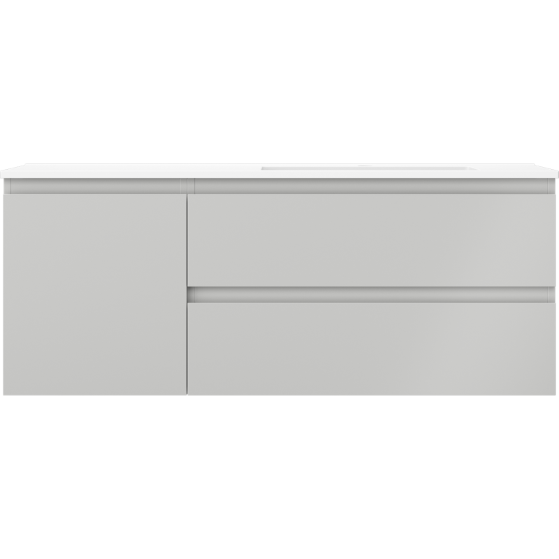 Mexen Orio meuble de salle de bain 120 cm avec lavabo Otis droit, 2S, 1D, gris mat/blanc mat - 91A13-12047-3-BBFFF62-W18P01