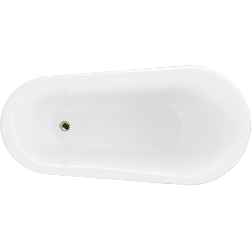 Mexen Retro baignoire autoportante 150 x 73 cm, blanc/noir, pieds dorés - 53251507375-50