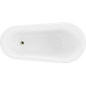 Mexen Retro baignoire autoportante 150 x 73 cm, blanche/noire, pieds dorés - 53251507375-50