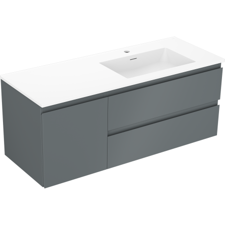 Mexen Orio armoire de salle de bain 120 cm avec lavabo Otis droit, 2S, 1D, graphite mat/blanc mat - 91A13-12047-3-BBFFF66-W18P01