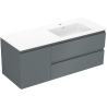 Mexen Orio meuble de salle de bain 120 cm avec lavabo Otis droit, 2S, 1D, graphite mat/blanc mat - 91A13-12047-3-BBFFF66-W18P01