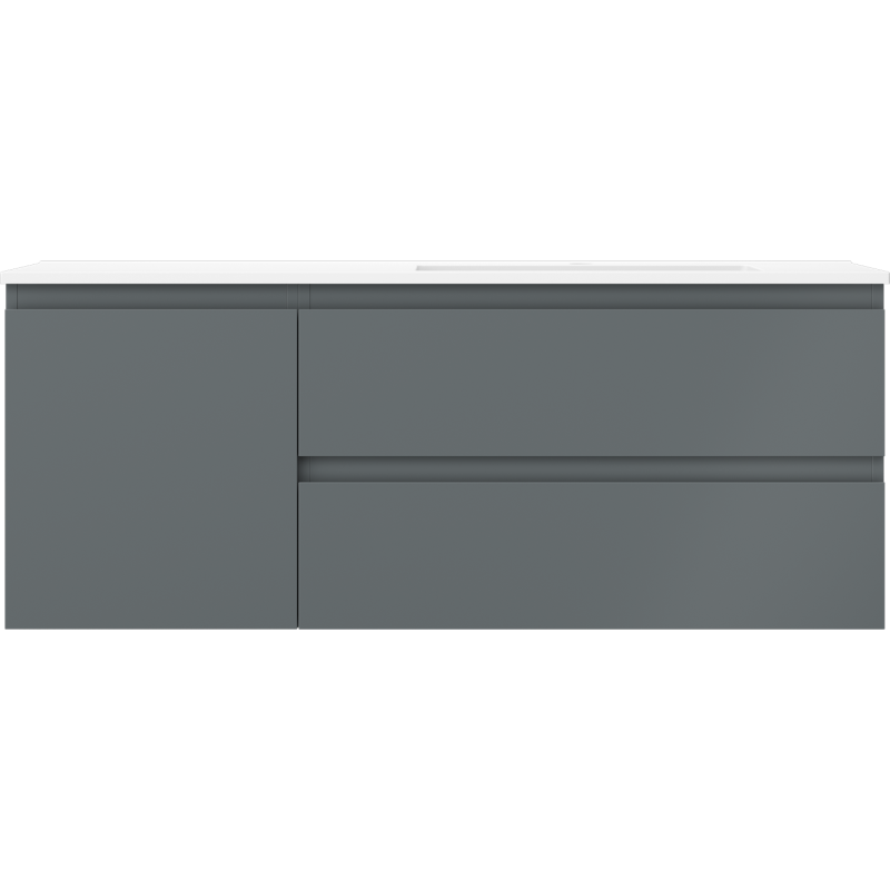 Mexen Orio meuble de salle de bain 120 cm avec lavabo Otis droit, 2S, 1D, graphite mat/blanc mat - 91A13-12047-3-BBFFF66-W18P01