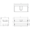 Mexen Orio meuble de salle de bain 120 cm avec lavabo Otis droit, 2S, 1D, noir brillant/noir mat - 91A13-12047-3-BBFFF70-W18P71