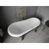 Mexen Retro baignoire autoportante 150 x 73 cm, blanc/noir, pieds dorés - 53251507375-50