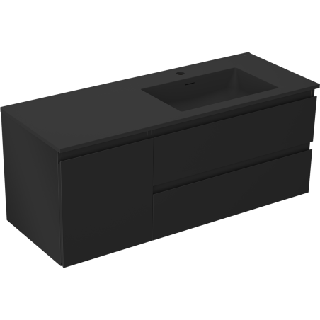 Mexen Orio armoire de salle de bain 120 cm avec lavabo Otis droit, 2S, 1D, noir mat - 91A13-12047-3-BBFFF71-W18P71