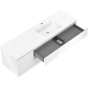 Mexen Orio meuble de salle de bain 160 cm avec lavabo Otis à droite, 2S, 1D, blanc brillant - 91A13-16047-3-BBFFF00-W18P00