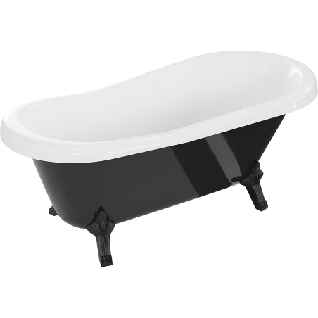 Mexen Retro baignoire autonome 150 x 73 cm, Blanc/Noir, pieds Noir - 53251507375-70