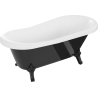 Mexen Retro baignoire autoportante 150 x 73 cm, blanche/noire, pieds noirs - 53251507375-70