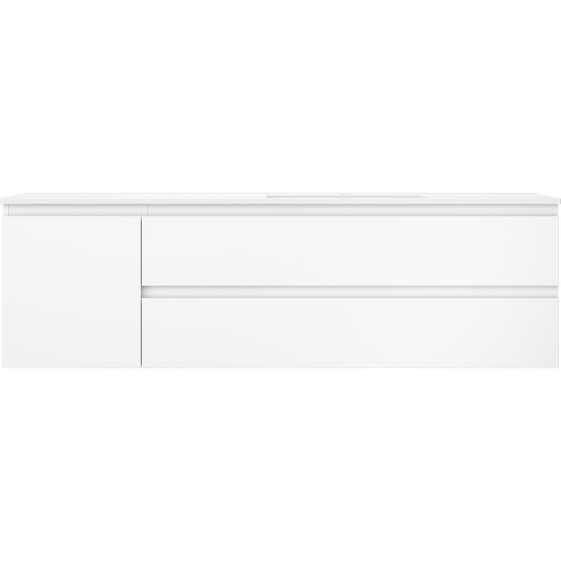 Mexen Orio armoire de salle de bain 160 cm avec lavabo Otis droit, 2T, 1P, blanc mat - 91A13-16047-3-BBFFF01-W18P01