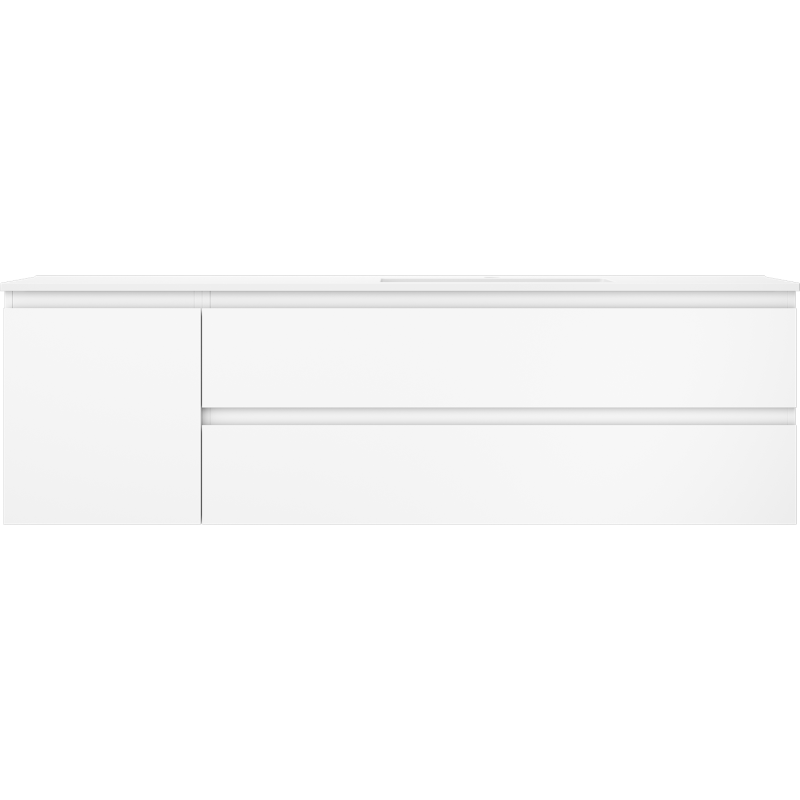 Mexen Orio meuble de salle de bain 160 cm avec lavabo Otis droit, 2S, 1D, blanc mat - 91A13-16047-3-BBFFF01-W18P01