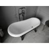 Mexen Retro baignoire autoportante 150 x 73 cm, blanche/noire, pieds noirs - 53251507375-70