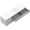 Mexen Orio meuble de salle de bain 160 cm avec lavabo Otis à droite, 2S, 1D, gris mat/blanc mat - 91A13-16047-3-BBFFF62-W18P01