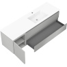 Mexen Orio meuble de salle de bain 160 cm avec lavabo Otis à droite, 2S, 1D, gris mat/blanc mat - 91A13-16047-3-BBFFF62-W18P01