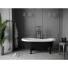 Mexen Retro baignoire autoportante 150 x 73 cm, blanche/noire, pieds noirs - 53251507375-70