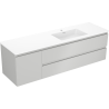 Mexen Orio meuble de salle de bain 160 cm avec lavabo Otis à droite, 2S, 1D, gris mat/blanc mat - 91A13-16047-3-BBFFF62-W18P01