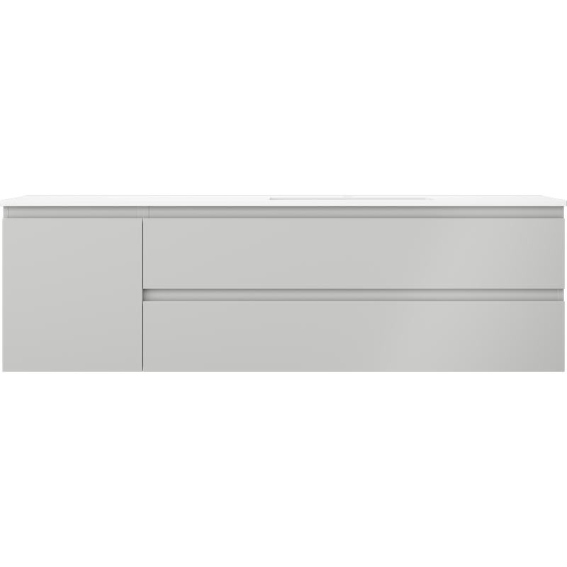 Mexen Orio meuble de salle de bain 160 cm avec lavabo Otis à droite, 2S, 1D, gris mat/blanc mat - 91A13-16047-3-BBFFF62-W18P01