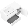 Mexen Rivel armoire de salle de bain 90 cm avec lavabo Otis gauche, 2S, 1D, rainurée, blanc mat - 91A23-09047-3-BBFFF01-W18L01