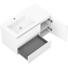Mexen Rivel meuble de salle de bains 90 cm avec lavabo Otis gauche, 2S, 1D, rainuré, blanc mat - 91A23-09047-3-BBFFF01-W18L01