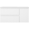 Mexen Rivel armoire de salle de bain 90 cm avec lavabo Otis gauche, 2S, 1D, rainurée, blanc mat - 91A23-09047-3-BBFFF01-W18L01