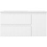 Mexen Rivel meuble de salle de bains 90 cm avec lavabo Otis gauche, 2S, 1D, rainuré, blanc mat - 91A23-09047-3-BBFFF01-W18L01