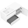 Mexen Rivel armoire de salle de bain 100 cm avec lavabo Otis à gauche, 2S, 1D, rainurée, blanc mat