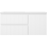 Mexen Rivel armoire de salle de bain 100 cm avec lavabo Otis à gauche, 2S, 1D, rainurée, blanc mat