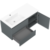 Mexen Rivel armoire de salle de bain 100 cm avec lavabo Otis gauche, 2S, 1D, rainurée, graphite/blanc mat