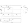 Mexen Rivel meuble de salle de bain 100 cm avec lavabo Otis gauche, 2S, 1D, rainuré, noir mat - 91A23-10047-3-BBFFF71-W18L71