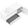 Mexen Rivel meuble de salle de bain 120 cm avec lavabo Otis gauche, 2T, 1P, rainuré, blanc mat - 91A23-12047-3-BBFFF01-W18L01