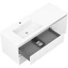 Mexen Rivel meuble de salle de bain 120 cm avec lavabo Otis gauche, 2T, 1P, rainuré, blanc mat - 91A23-12047-3-BBFFF01-W18L01