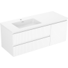 Mexen Rivel meuble de salle de bain 120 cm avec lavabo Otis gauche, 2T, 1P, rainuré, blanc mat - 91A23-12047-3-BBFFF01-W18L01
